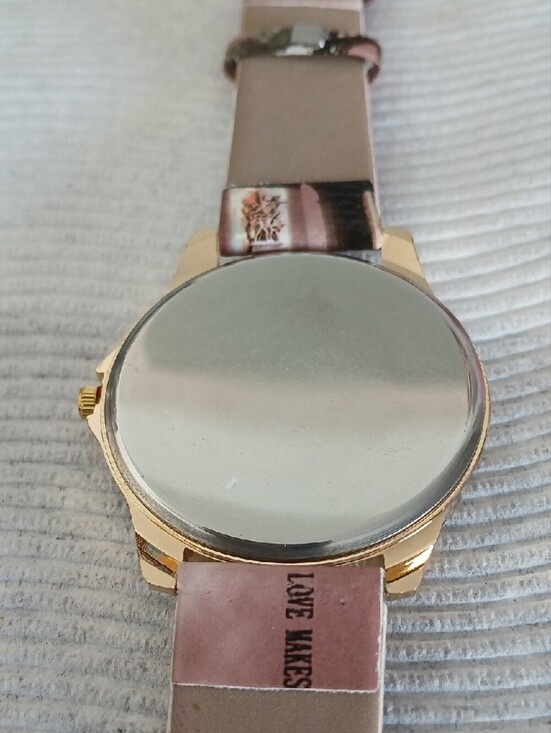 Gold Floral Crystal Women\'s Fashion Watch - Pink Strap main image 4